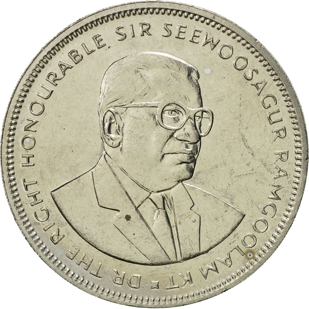 Coin, Mauritius, 5 Rupees, 1992, MS(65-70), Copper-nickel, KM:56