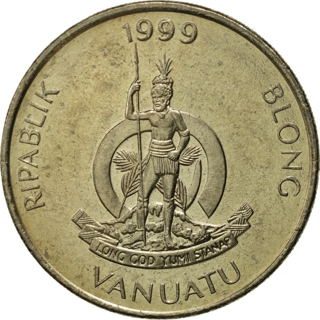 Coin, Vanuatu, 20 Vatu, 1999, British Royal Mint, MS(65-70), Copper-nickel, KM:7