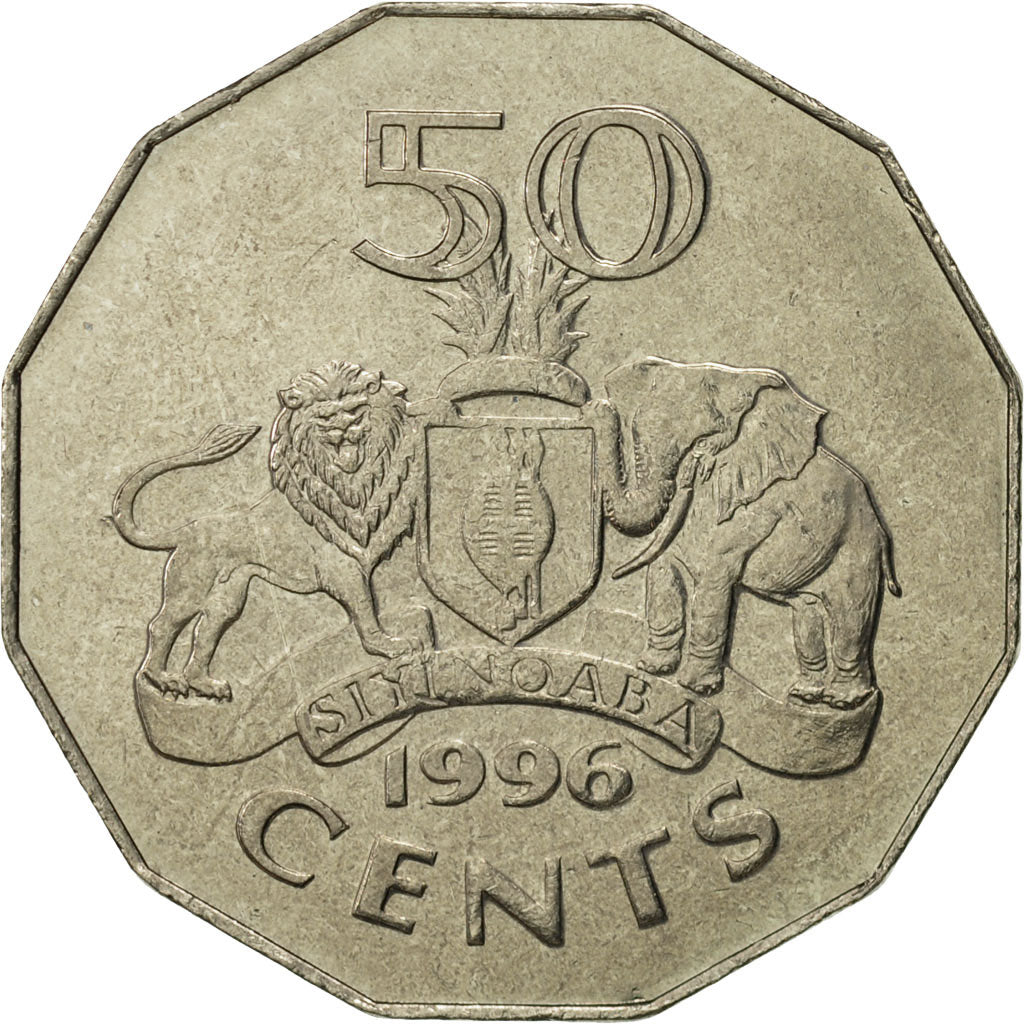 Coin, Swaziland, King Msawati III, 50 Cents, 1996, British Royal Mint