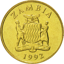 Monnaie, Zambie, 5 Kwacha, 1992, British Royal Mint, FDC, Laiton, KM:31