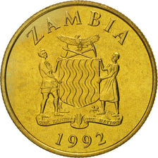 Zambia, 10 Kwacha, 1992, British Royal Mint, FDC, Latón, KM:32