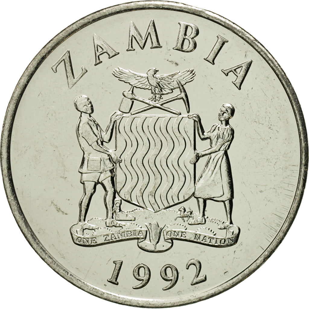Monnaie, Zambie, 50 Ngwee, 1992, British Royal Mint, FDC, Nickel plated steel