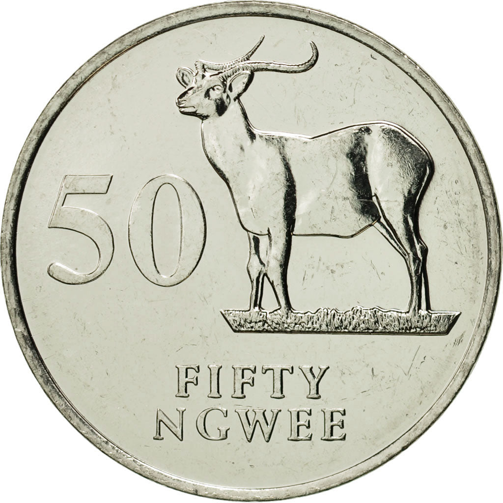 Monnaie, Zambie, 50 Ngwee, 1992, British Royal Mint, FDC, Nickel plated steel