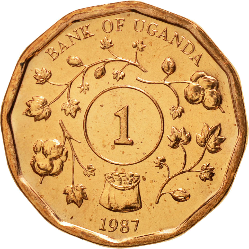 Coin, Uganda, Shilling, 1987, MS(65-70), Copper Plated Steel, KM:27