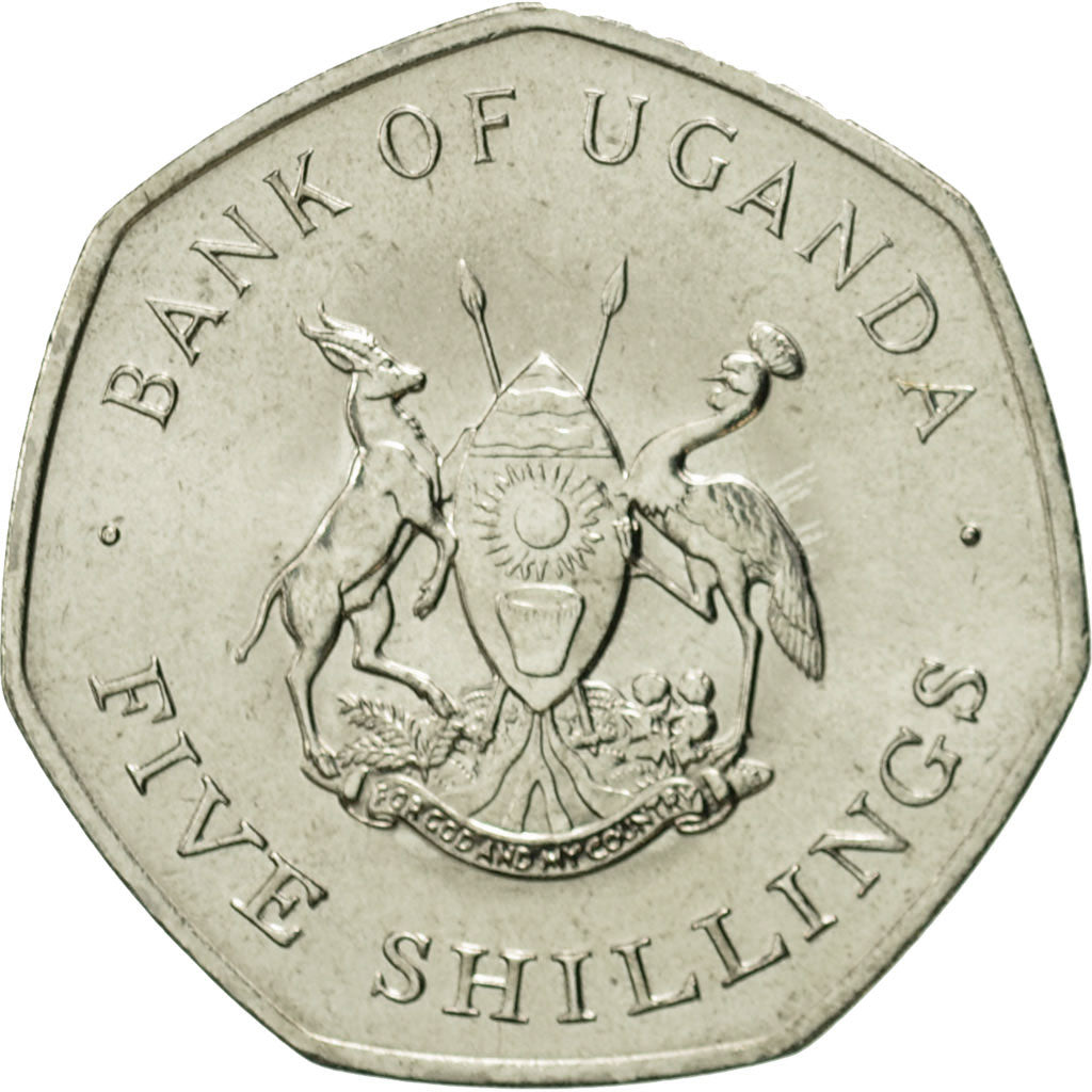 Monnaie, Uganda, 5 Shillings, 1987, FDC, Nickel plated steel, KM:29