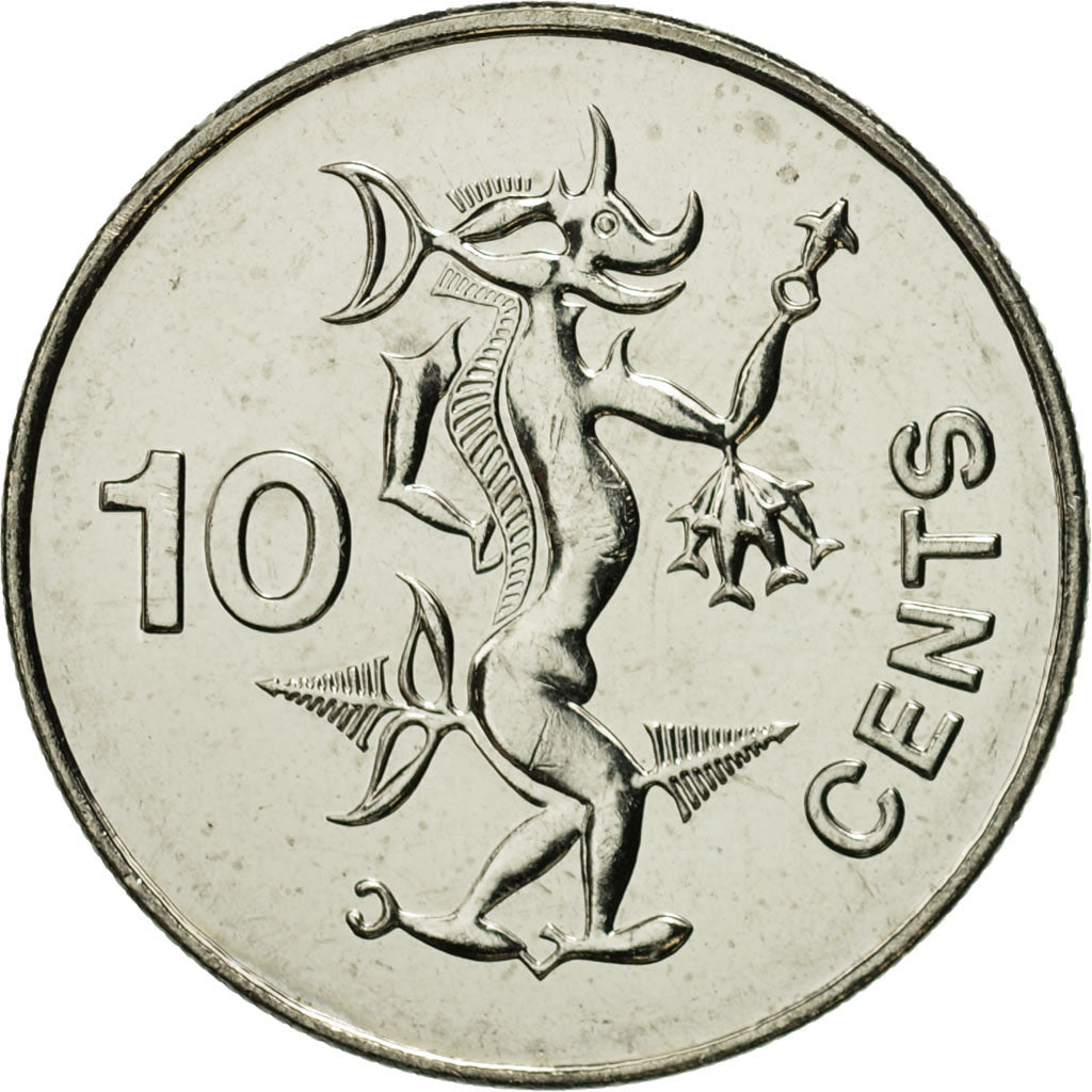 Coin, Solomon Islands, Elizabeth II, 10 Cents, 2005, MS(65-70), Nickel plated