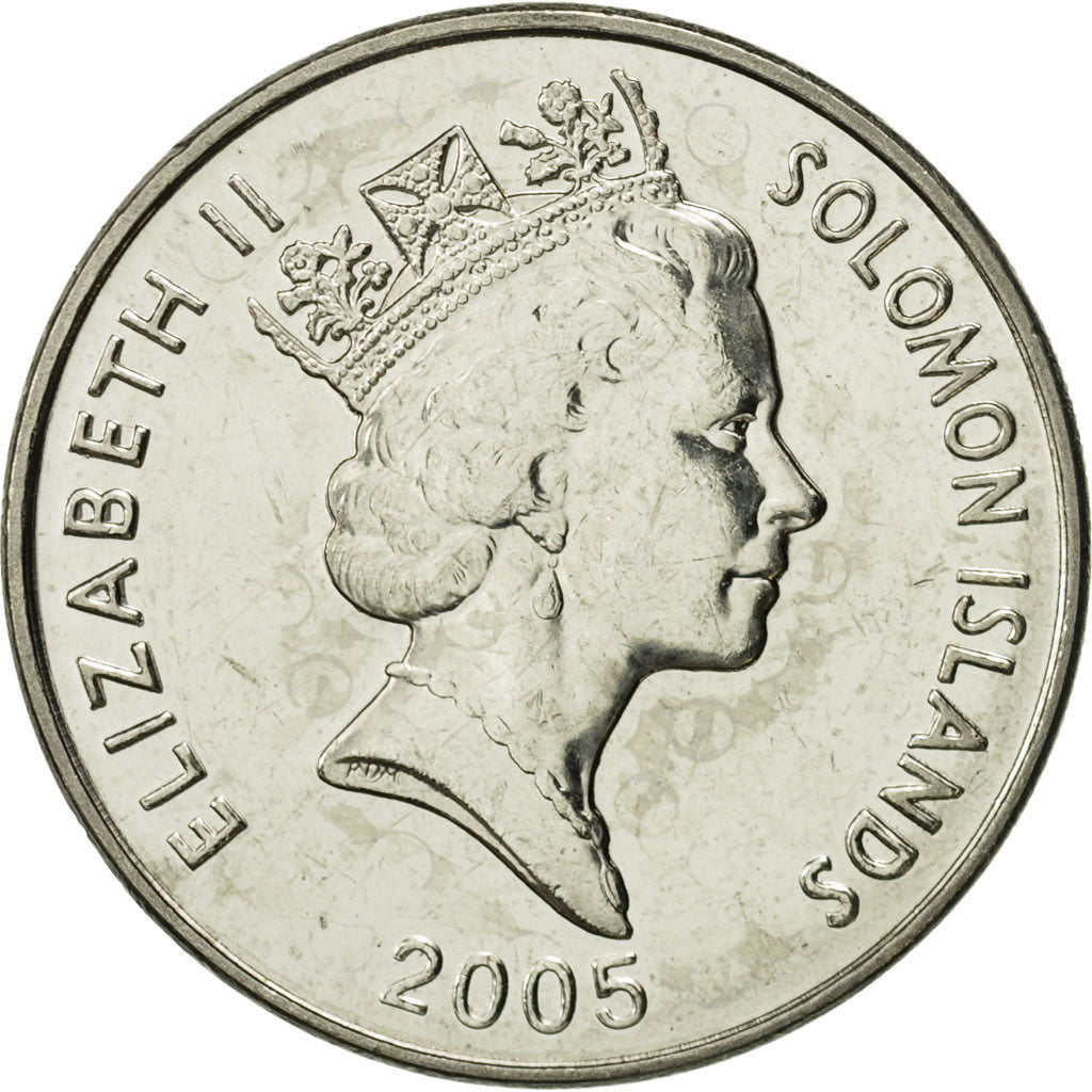 Coin, Solomon Islands, Elizabeth II, 20 Cents, 2005, MS(65-70), Nickel plated