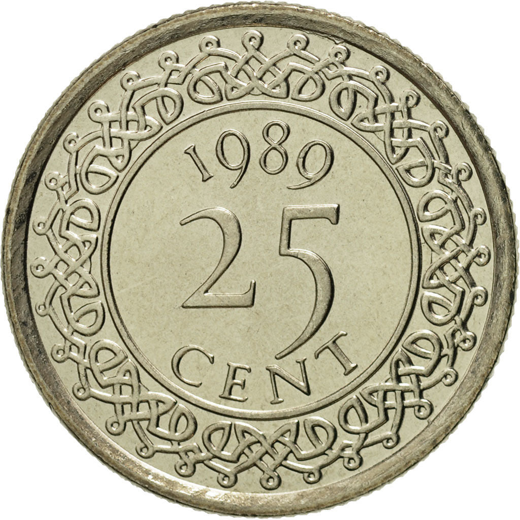 Monnaie, Surinam, 25 Cents, 1989, FDC, Nickel plated steel, KM:14A