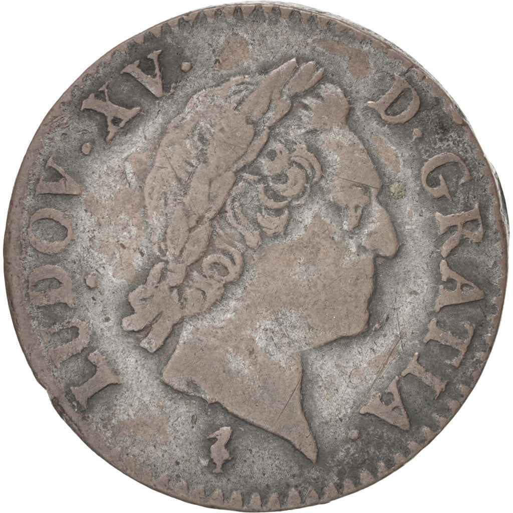 Coin, France, Louis XV, Demi sol à la vieille tête, 1/2 Sol, 1768, Paris