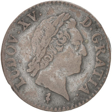 Coin, France, Louis XV, Demi sol à la vieille tête, 1/2 Sol, 1768, Paris