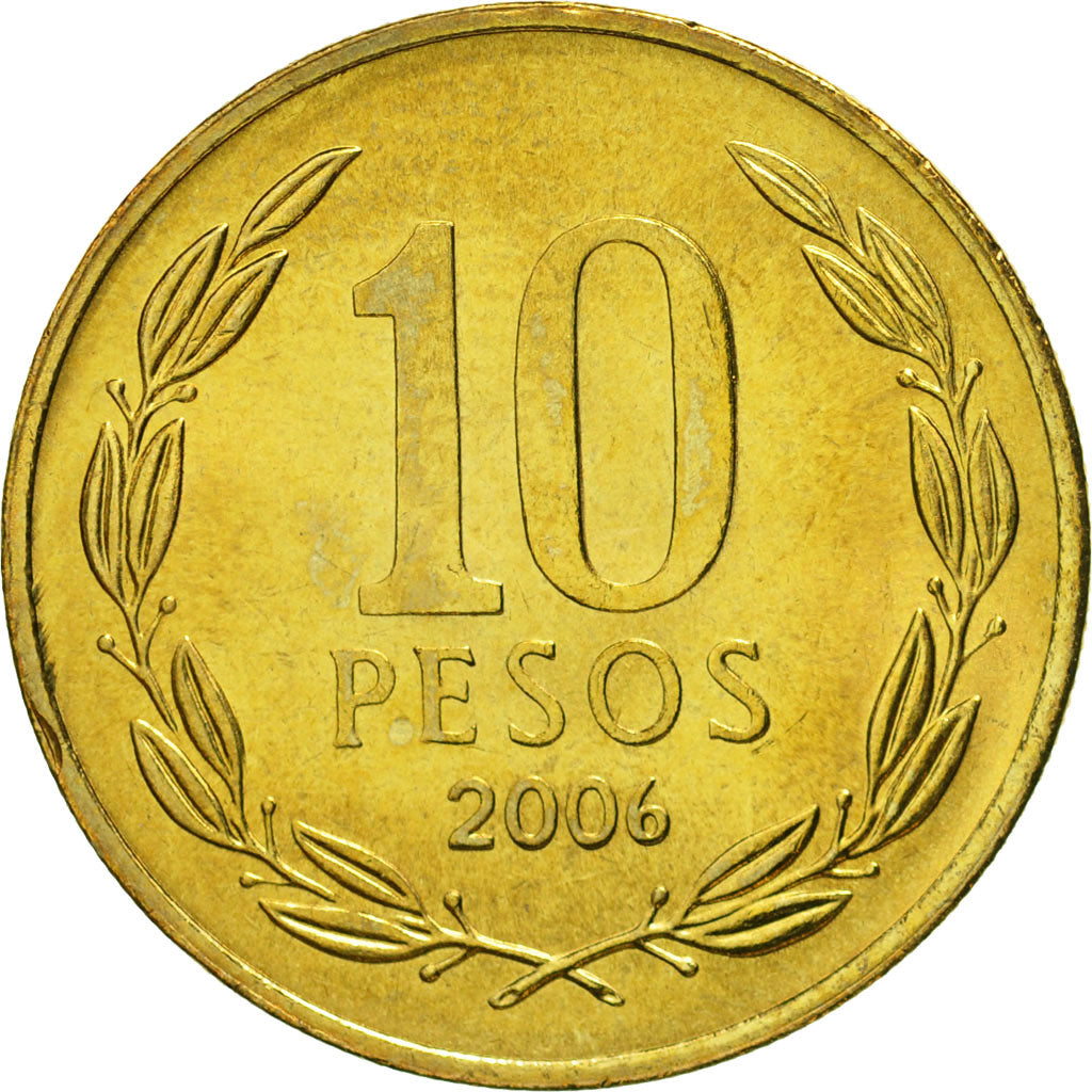 Münze, Chile, 10 Pesos, 2006, Santiago, STGL, Aluminum-Bronze, KM:228.2