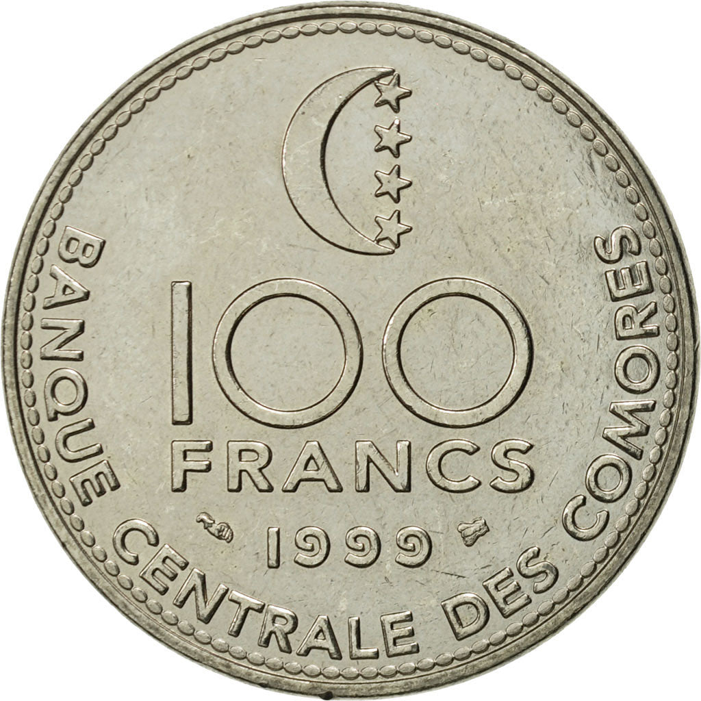Comoros, 100 Francs, 1999, Paris, MS(65-70), Nickel, KM:18