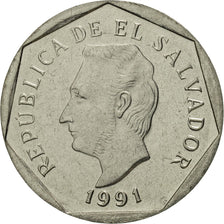 El Salvador, 5 Centavos, 1991, MS(65-70), Copper-Nickel Clad Steel, KM:154a