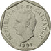 El Salvador, 5 Centavos, 1991, MS(65-70), Copper-Nickel Clad Steel, KM:154a