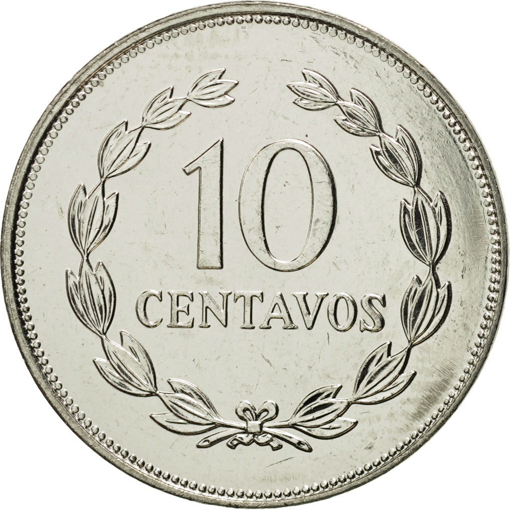 El Salvador, 10 Centavos, 1993, MS(65-70), Nickel Clad Steel, KM:155a
