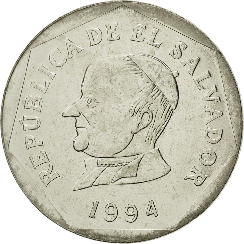 El Salvador, 25 Centavos, 1994, MS(65-70), Nickel Clad Steel, KM:157b