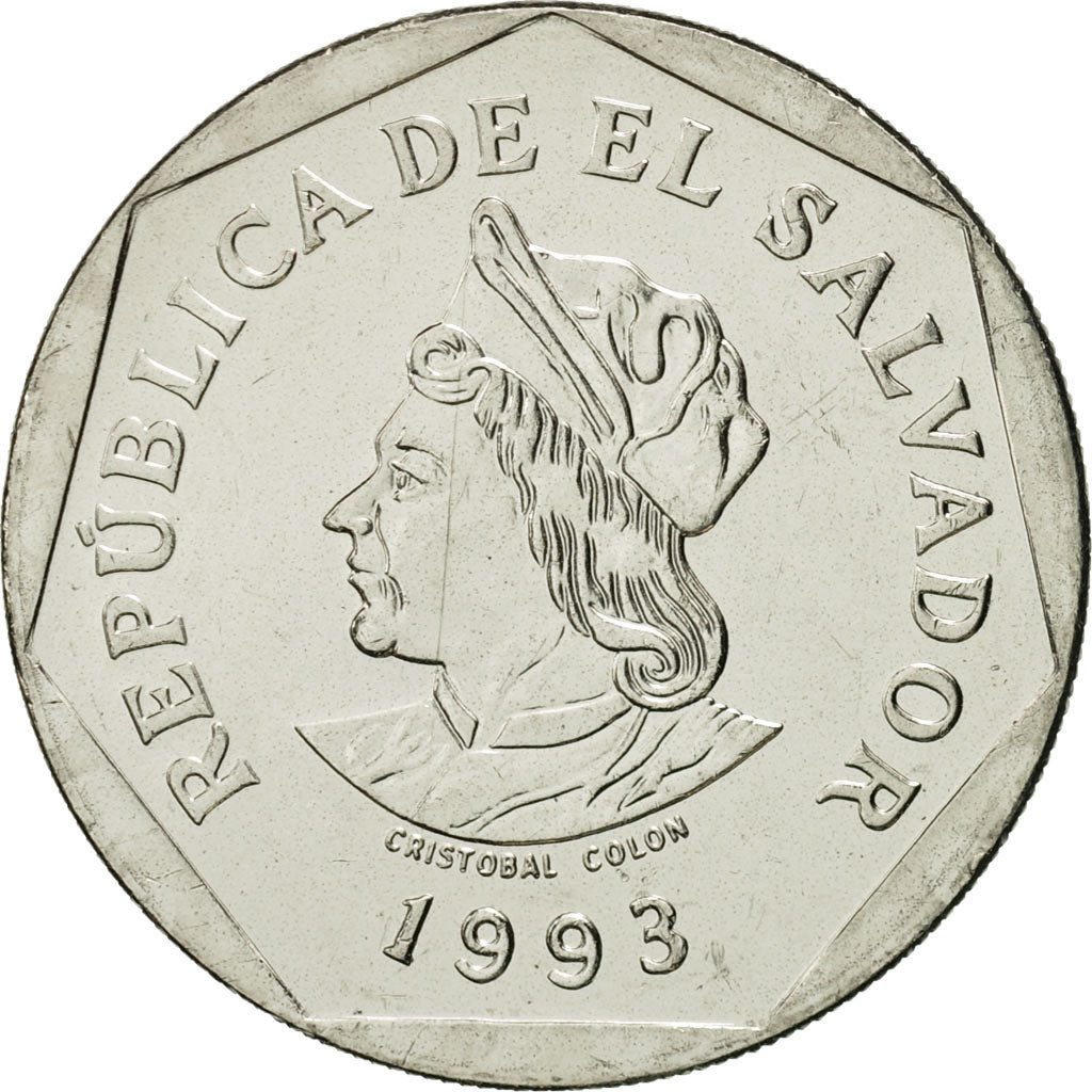 El Salvador, Colon, 1993, MS(65-70), Nickel Clad Steel, KM:156b
