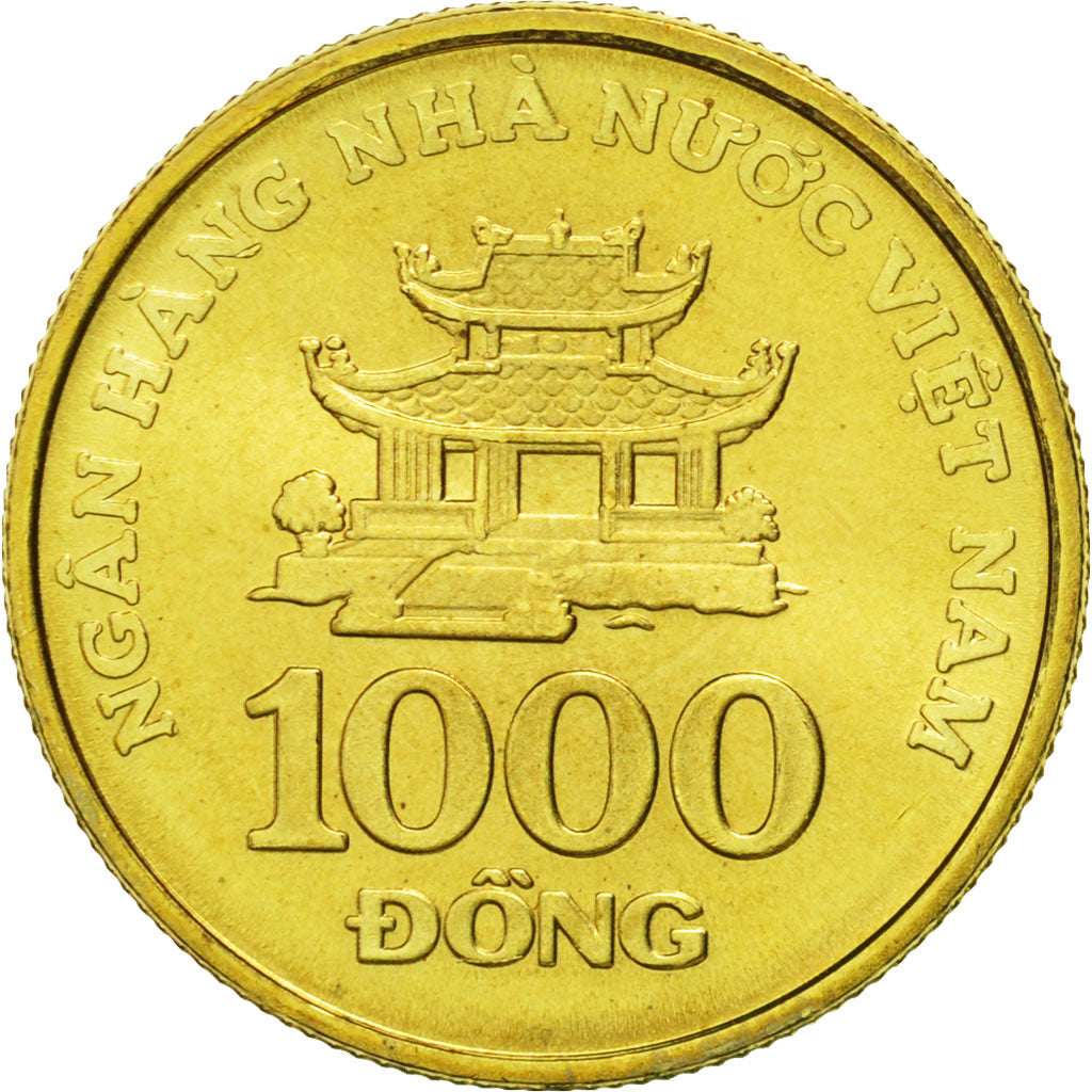 Vietnam, SOCIALIST REPUBLIC, 1000 Dông, 2003, Vantaa, MS(65-70), Brass plated