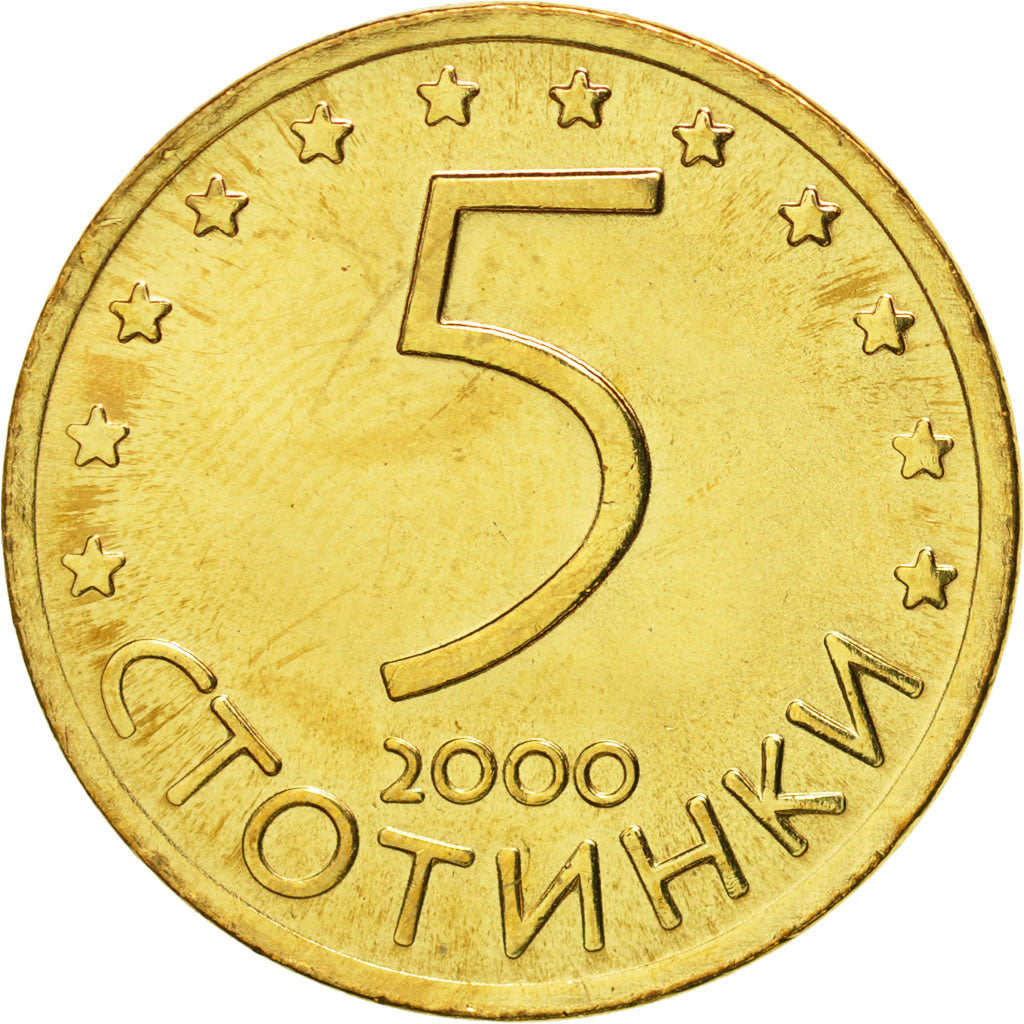 Monnaie, Bulgarie, 5 Stotinki, 2000, FDC, Bronze Plated Steel, KM:239