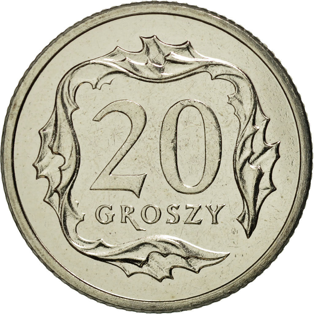 Coin, Poland, 20 Groszy, 2003, Warsaw, MS(65-70), Copper-nickel, KM:280