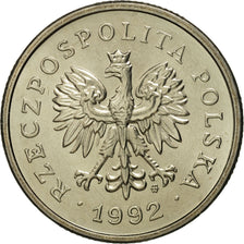 Coin, Poland, Zloty, 1992, Warsaw, MS(65-70), Copper-nickel, KM:282