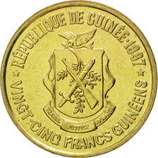 Guinea, 25 Francs, 1987, FDC, Laiton, KM:60