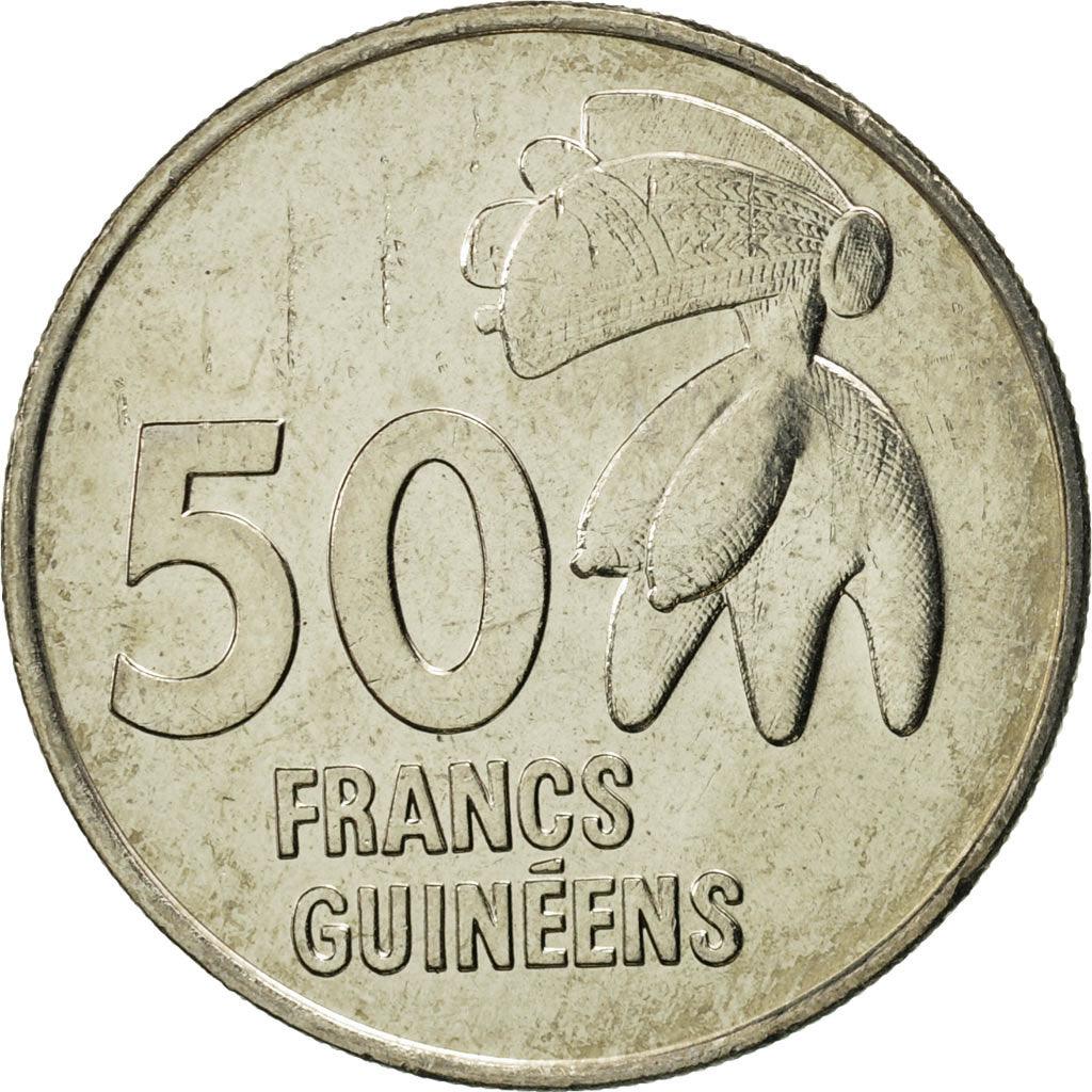 Guinea, 50 Francs, 1994, STGL, Copper-nickel, KM:63
