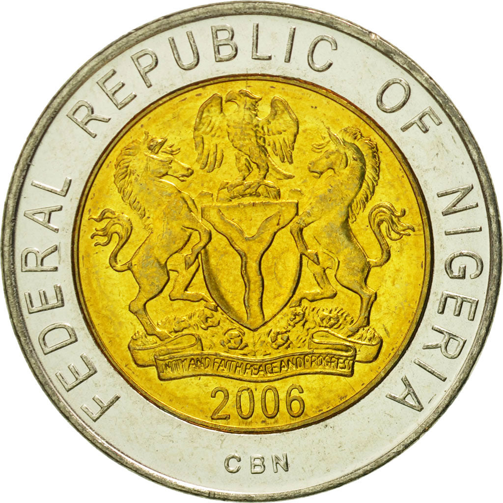 Nigeria, Naira, 2006, MS(65-70), Bi-Metallic, KM:18