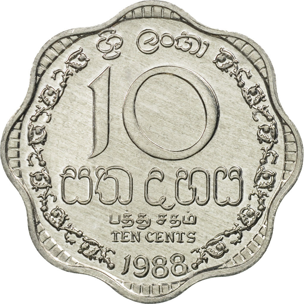 Münze, Sri Lanka, 10 Cents, 1988, STGL, Aluminium, KM:140a