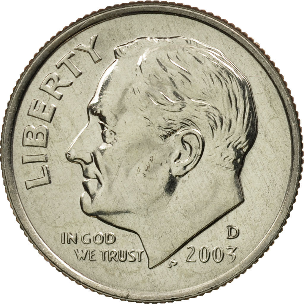 Coin, United States, Roosevelt Dime, Dime, 2003, U.S. Mint, Denver, MS(65-70)