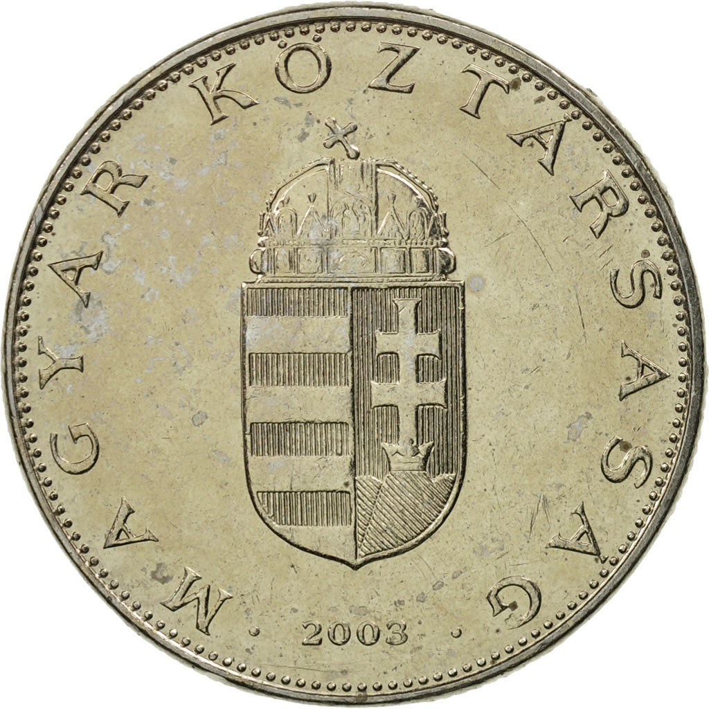 Coin, Hungary, 10 Forint, 2003, Budapest, MS(65-70), Copper-nickel, KM:695