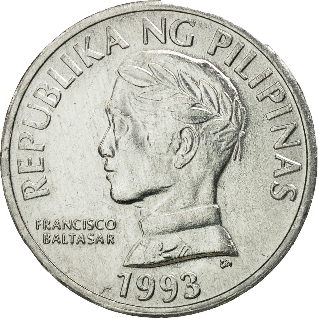 Coin, Philippines, 10 Sentimos, 1993, MS(65-70), Aluminum, KM:240.2