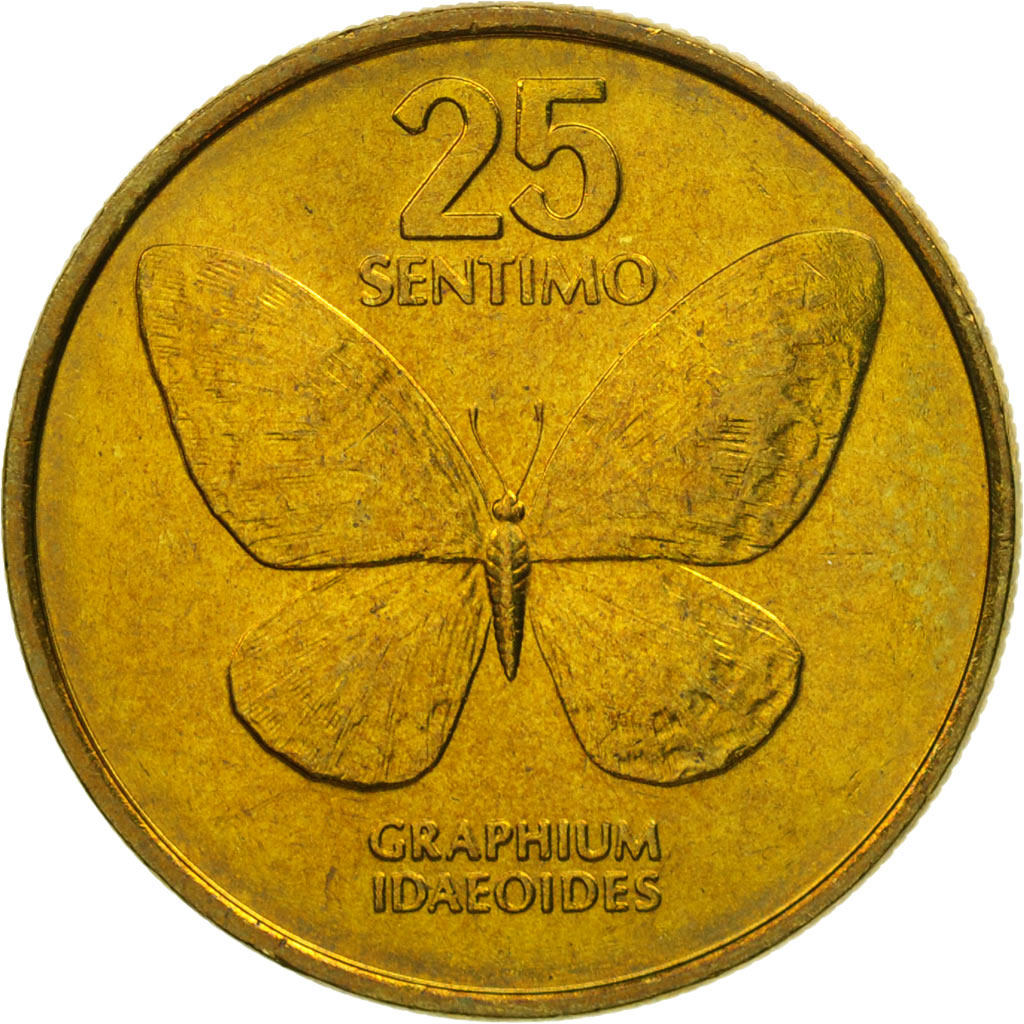 Coin, Philippines, 25 Sentimos, 1989, MS(65-70), Brass, KM:241.1
