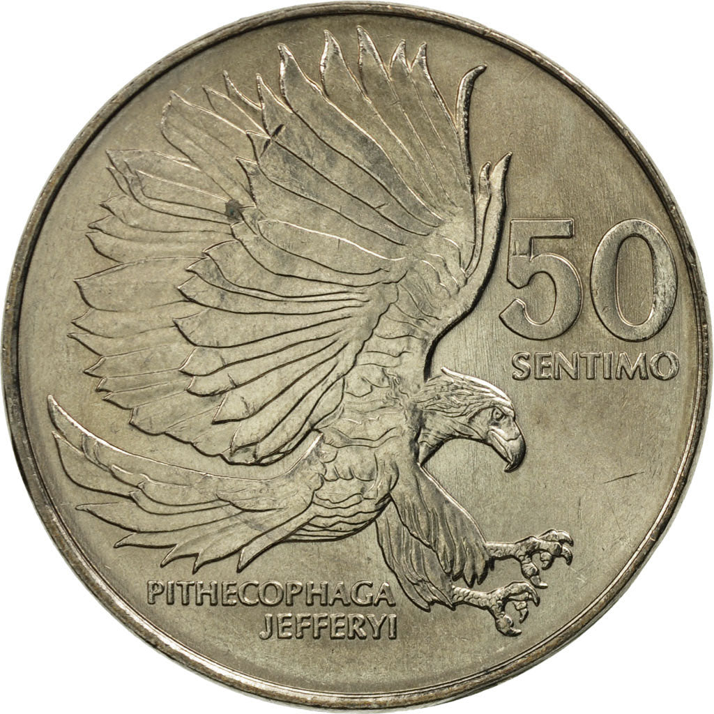Coin, Philippines, 50 Sentimos, 1988, MS(65-70), Copper-nickel, KM:242.1