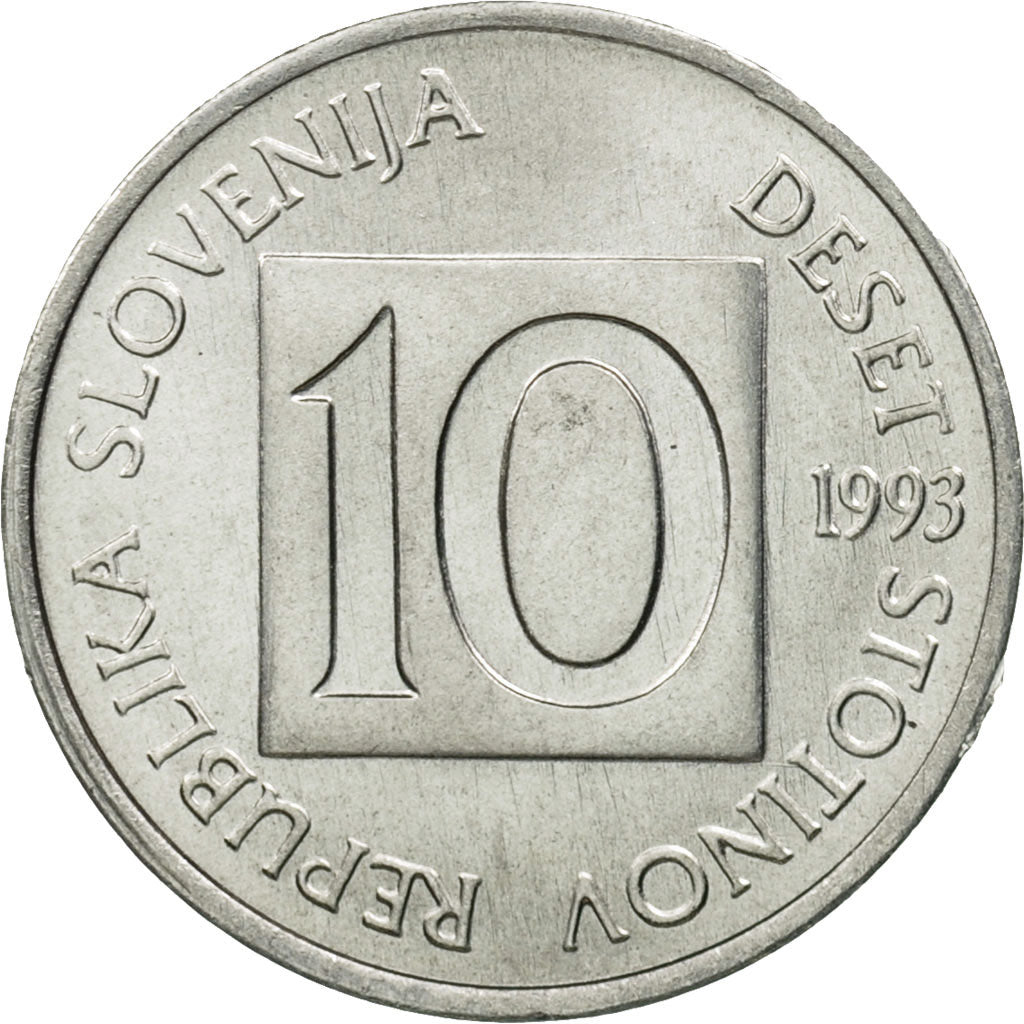 Coin, Slovenia, 10 Stotinov, 1993, MS(65-70), Aluminum, KM:7