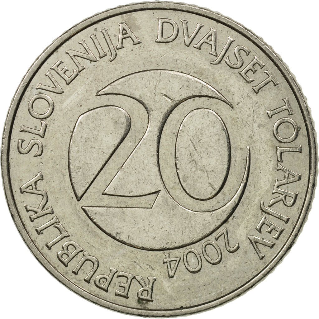 Coin, Slovenia, 20 Tolarjev, 2004, Kremnica, MS(60-62), Copper-nickel, KM:51