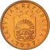 Moneda, Letonia, Santims, 1997, FDC, Cobre recubierto de acero, KM:15