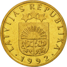 Coin, Latvia, 10 Santimu, 1992, MS(65-70), Nickel-brass, KM:17
