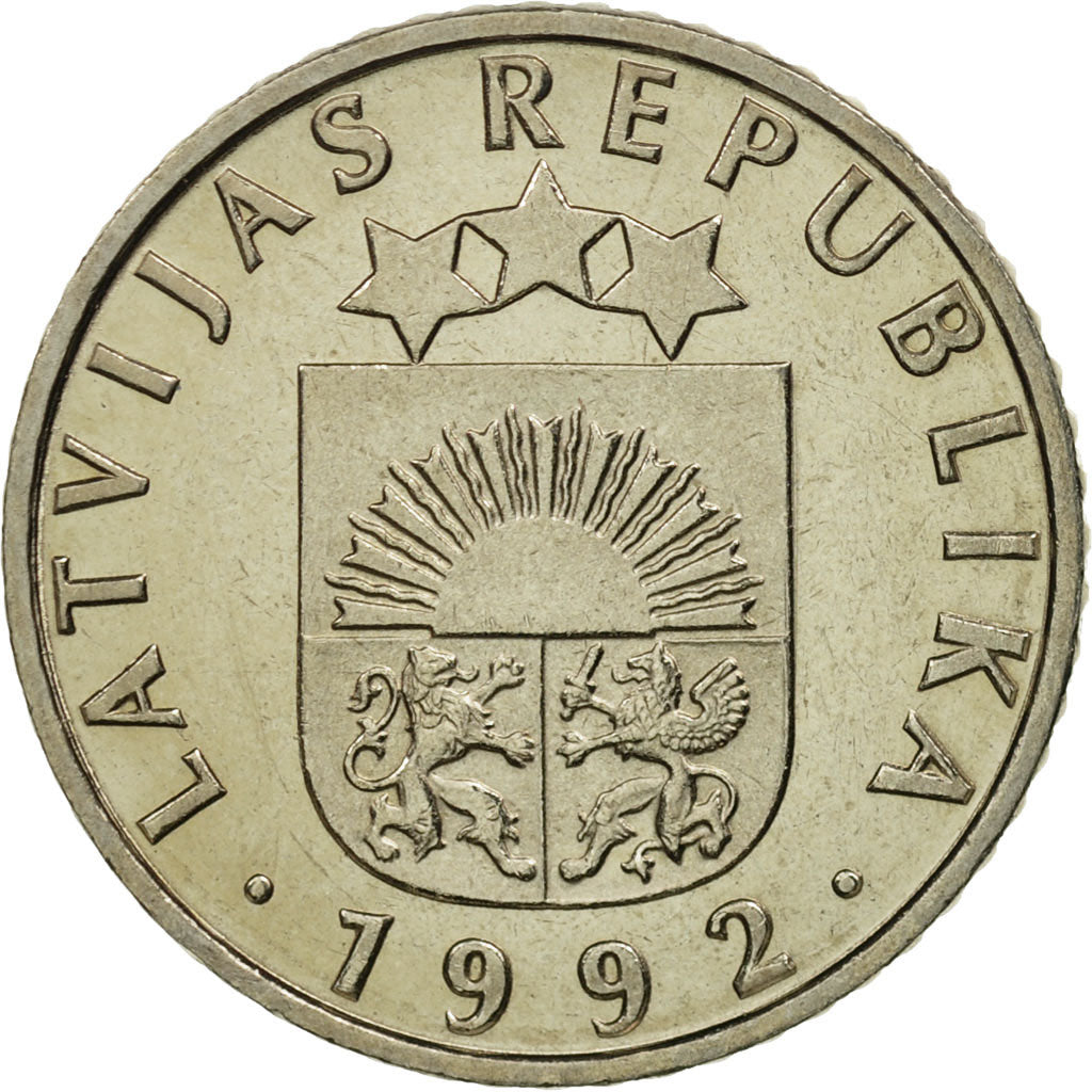 Coin, Latvia, 50 Santimu, 1992, MS(65-70), Copper-nickel, KM:13