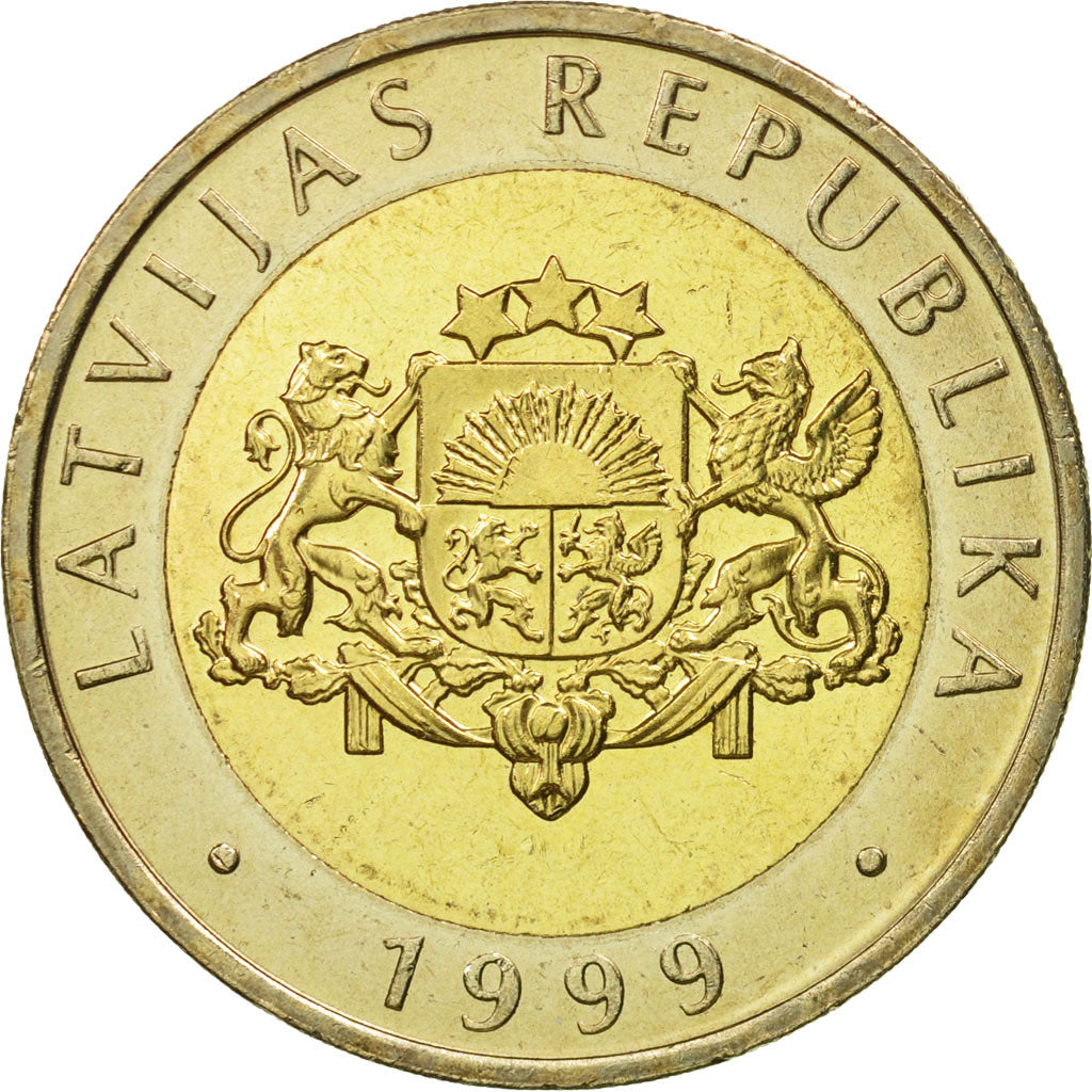 Latvia, 2 Lati, 1999, STGL, Bi-Metallic, KM:38