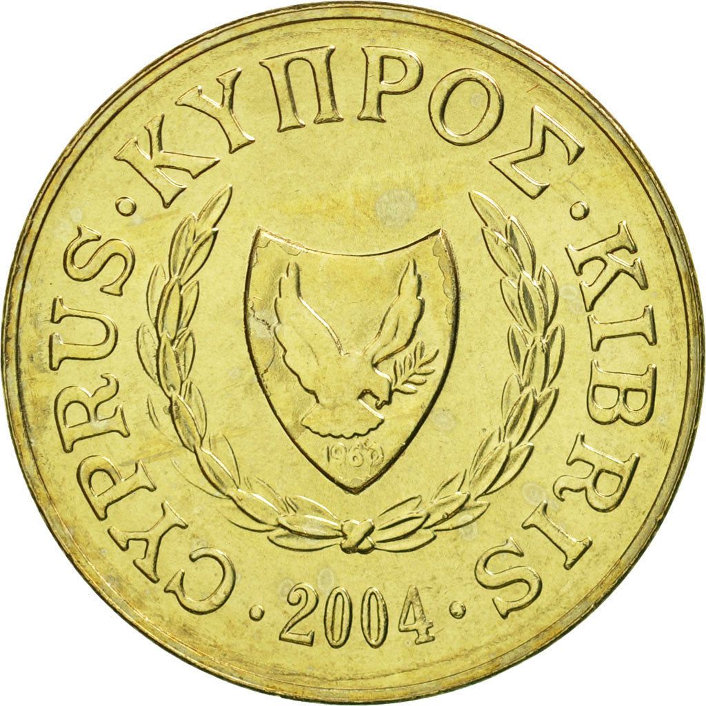 Munten, Cyprus, 2 Cents, 2004, FDC, Nickel-brass, KM:54.3