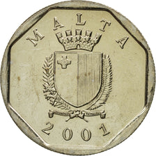 Coin, Malta, 5 Cents, 2001, MS(65-70), Copper-nickel, KM:95