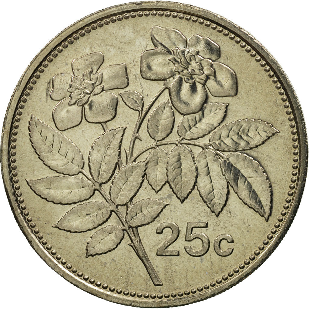 Coin, Malta, 25 Cents, 2001, Franklin Mint, MS(65-70), Copper-nickel, KM:97