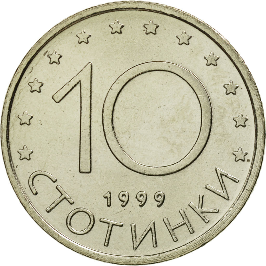 Coin, Bulgaria, 10 Stotinki, 1999, Sofia, MS(65-70), Copper-Nickel-Zinc, KM:240