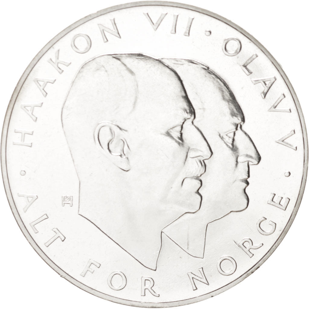 NORWAY, 25 Kroner, KM #414, Silver, 39, 29.00
