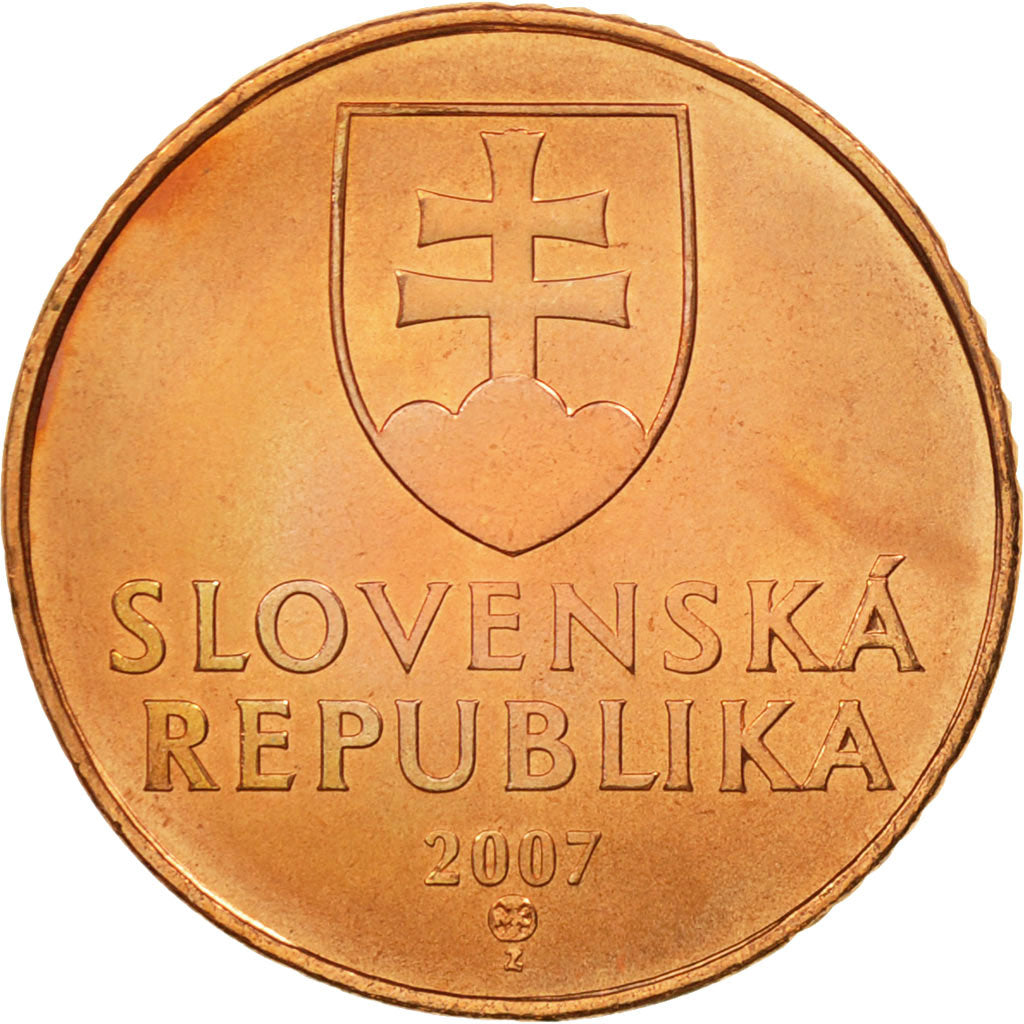 Coin, Slovakia, 50 Halierov, 2007, MS(65-70), Copper Plated Steel, KM:35