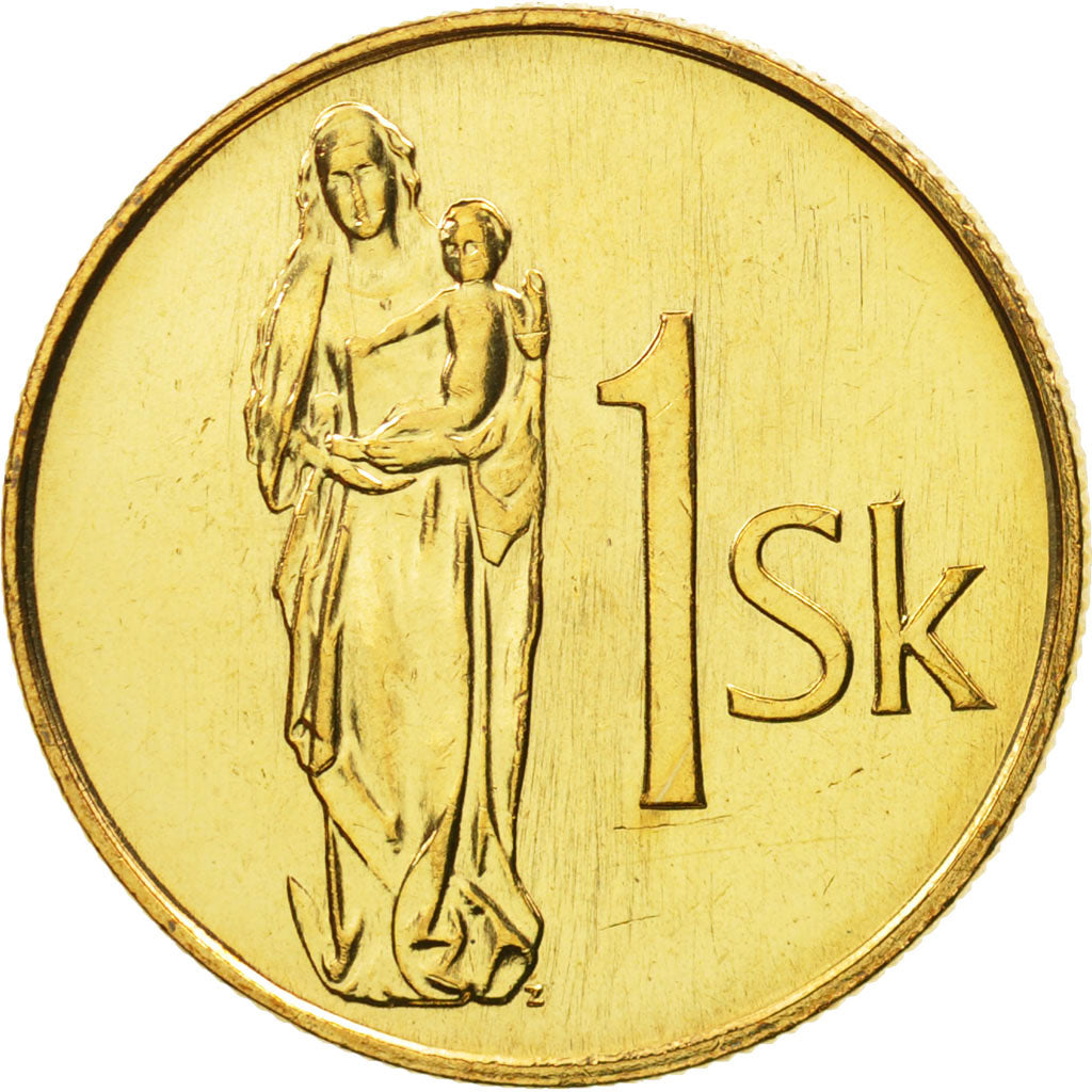 Slovakia, Koruna, 1995, MS(65-70), Bronze Plated Steel, KM:12
