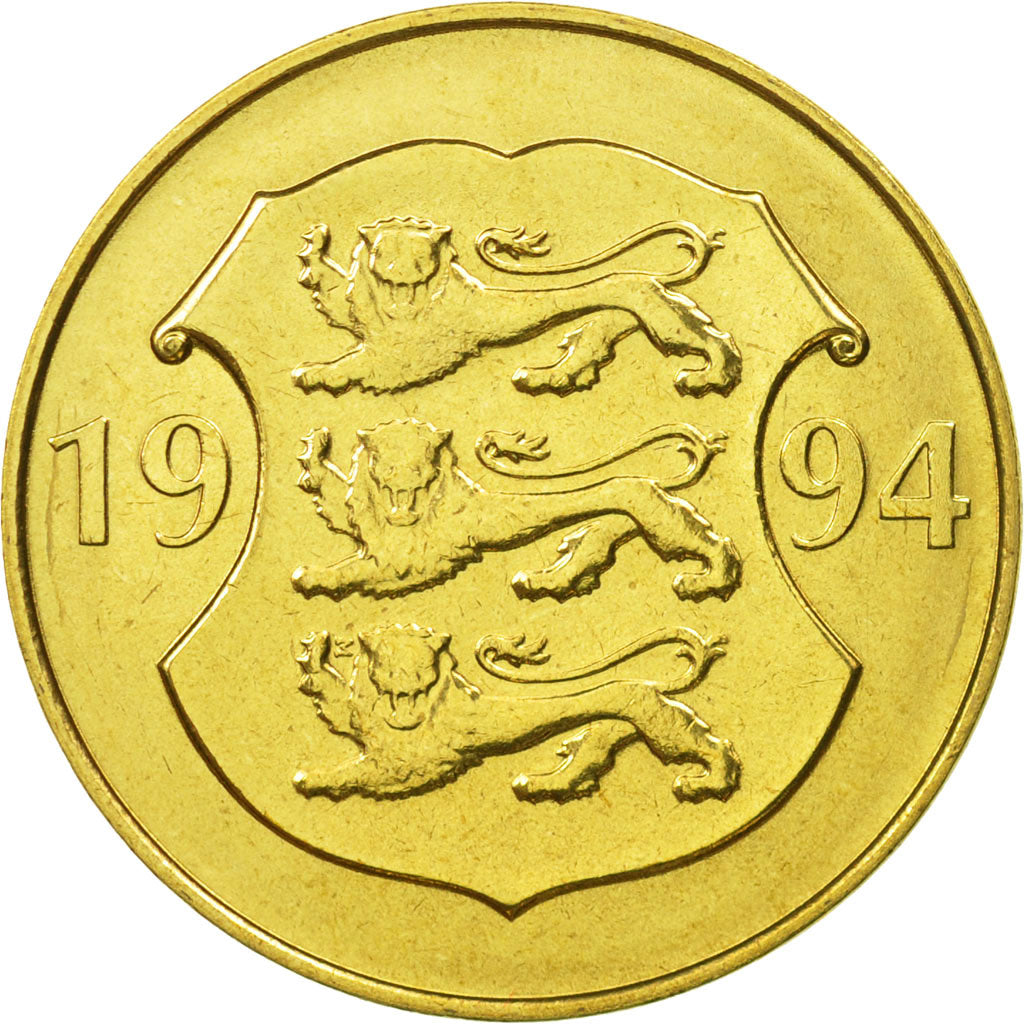 Coin, Estonia, 5 Krooni, 1994, MS(65-70), Aluminum-Bronze, KM:30