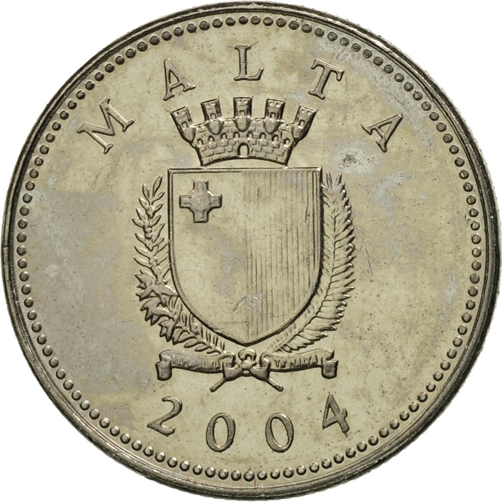 Coin, Malta, 2 Cents, 2004, MS(63), Copper-nickel, KM:94