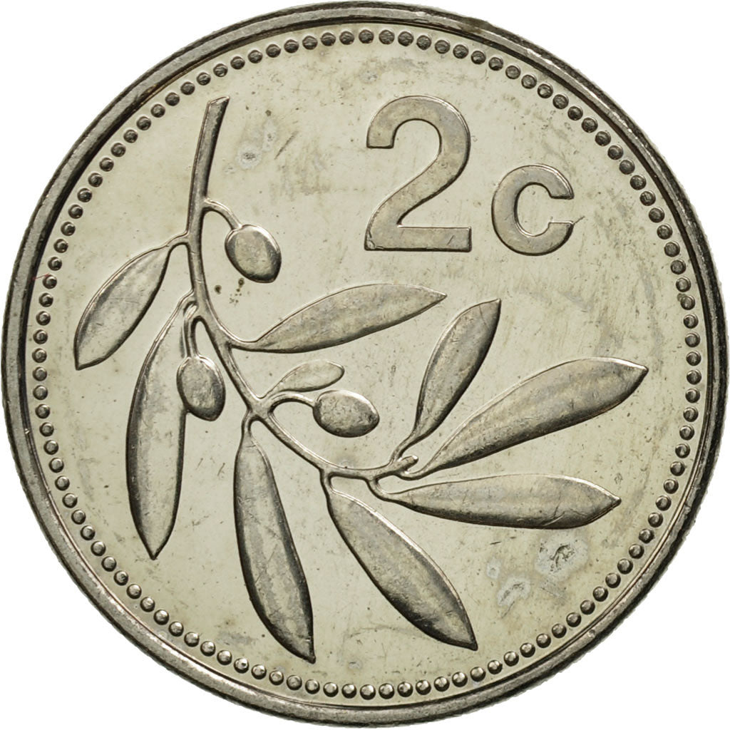 Coin, Malta, 2 Cents, 2004, MS(63), Copper-nickel, KM:94